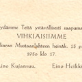 Aino Kujansuun ja Eino Heikkilän vihkiäiset